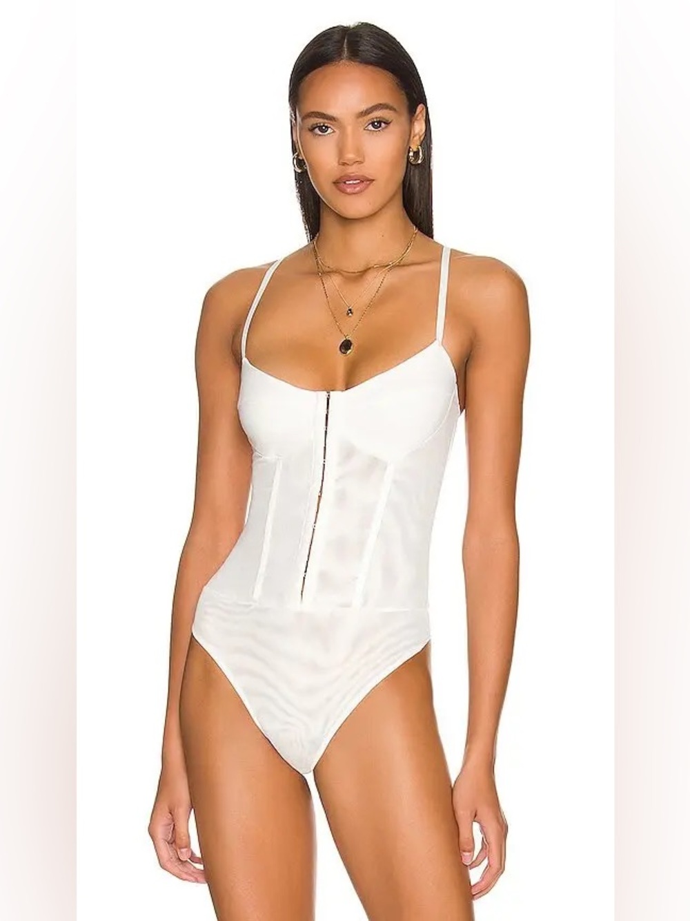 Free People Night Rhythm Corset Bodysuit Ivory